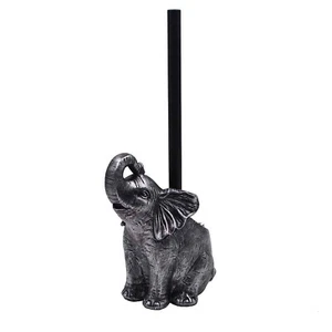 Neu Antik Silber Finish verziert Elefant Toilettenbürste Badezimmer Dekor M-21 - Bild 1 von 3