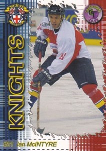 IAN McINTYRE, LONDON KNIGHTS (BISL - U.K.), RARE 2001-02 LIMITED EDITION CARD.