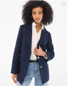J.Crew Womens $298 wool-blend blazer-coat in Navy Size 2 CD829 - Picture 1 of 11