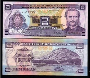 HONDURAS 2 LEMPIRAS P-80 A 2003 x 100 Pcs Lot Full BUNDLE SHIP UNC BANKNOTE PACK - Picture 1 of 5