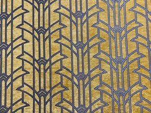 Fibre Naturelle Fabric Manhattan Deco Chenille Velvet  CurtainUpholstery Ochre - Picture 1 of 6