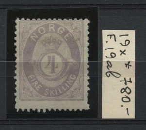 NORWAY Facit 19ab Scott 19 var. Mint CV$780.00 - Picture 1 of 1