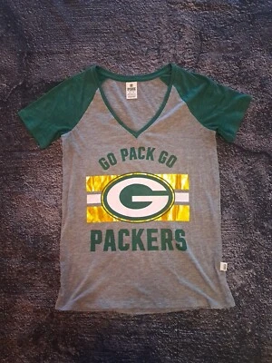 Victoria Secret Pink Green Bay Packers Shirt XS TP Go Pack Go - Image 1 of 4