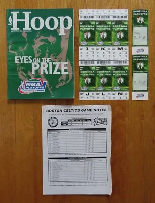Boston Celtics vs Philadelphia 76ers 2002 Programa de Playoffs 6 Boletos Fantasma I-N Foto 1 de 4
