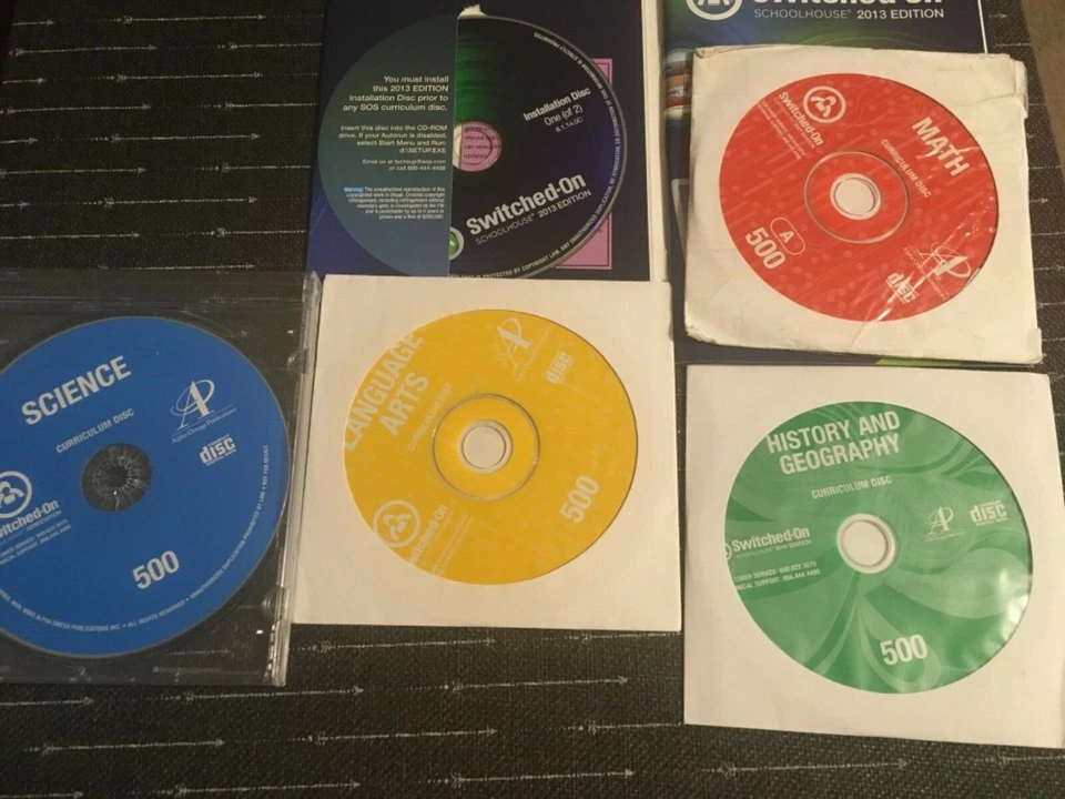 Switched on Schoolhouse, 5th grade 4’subject complete free ship, AOP SOS - Image 1 of 1