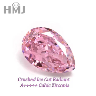 Diamante de carbono rosa de alta calidad suelto circonita cúbica piedra corte pera VVS AAAA+ para joyería Foto 1 de 4