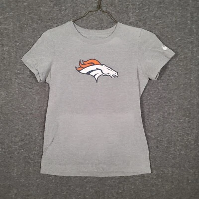 Nike T-Shirt Women's Large Gray Denver Broncos Payton Manning #18 NFL Football - Image 1 of 4