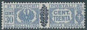 1945 LUOGOTENENZA PACCHI POSTALI 30 CENT MNH ** - RB14-8 - Picture 1 of 1