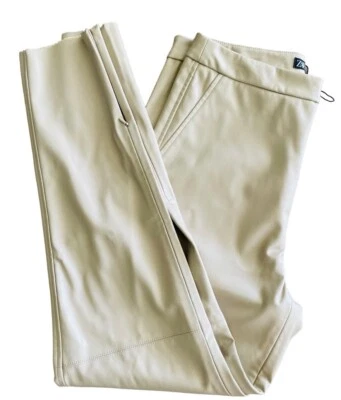 Zara Womens Slim Fit Faux Leather Leggings Pants Beige sz L - Image 1 of 4