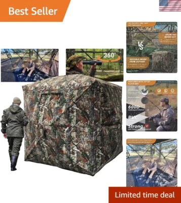 Persiana de caza emergente duradera para 4 personas con camuflaje único y alfombrilla impermeable Foto 1 de 4