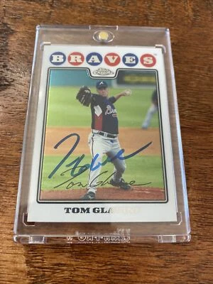 Tom Glavine Signed Topps Chrome Card Psa Dna Coa Autographed Atlanta Braves - Image 1 of 4