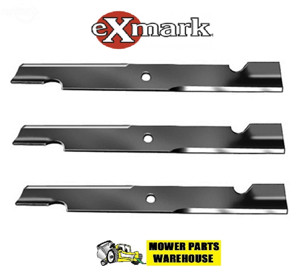 3 EXMARK LAWN MOWER NOTCHED HI LIFT BLADES 60" CUT 103-6403 103-6403-S  - Image 1 of 1