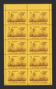 U.S.Stamp (NJW5) 1971 New Jersey Woodcock Stamp Sheet of 10 (MNH) - Picture 1 of 1