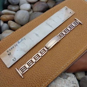 16mm 18mm Rose Gold-Filled Hadley Elgin Webb Unused 1940s Vintage Watch Band - Picture 1 of 8
