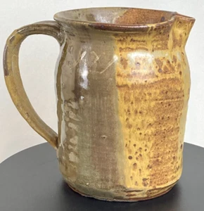 Large, Handthrown, Primitive-Style Pottery Pitcher, Artist Signed, Nancy Freeman - Picture 1 of 19