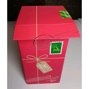 Bath & Body Works Gift Box EMPTY Christmas Red Magnetic Lid 9"H x 4.5" x 4.5" - Picture 1 of 15