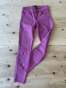 Gap Denim Stretch Legging Jeans Damen 26 Reg Medium Wash Pink Raw Hem - Bild 1 von 7