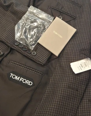 Tom Ford Windsor Gingham Check Silk 2 Button Blazer Jacket EU 58/46 R NEW $5,719 - Image 1 of 4