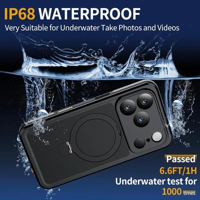 Funda Impermeable para iPhone 17 Pro Max Magnética Antigolpes Invisible Soporte Cubierta Foto 1 de 4