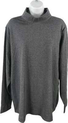 Lands End Lighthouse Women’s Gray Relaxed Turtleneck Long Sleeve Shirt - 2X Plus - Image 1 of 3
