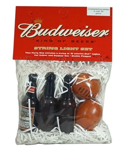Budweiser Beer Bottle Football String Light Set - 12 foot string with 10 bulbs - Picture 1 of 5