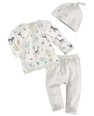 First Impressions Baby Boys Safari Take Me Home 3 Piece Set Size 0-3 Months - Image 1 of 3