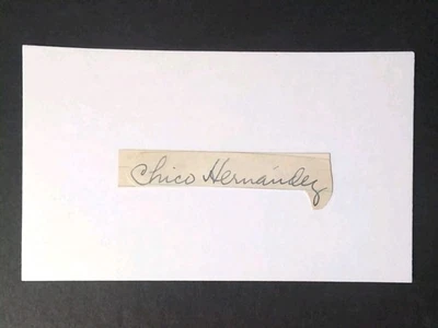 Chico Hernandez Signed Autograph Cut Debut 1942 Chicago Cubs Tough Signature - Image 1 of 2