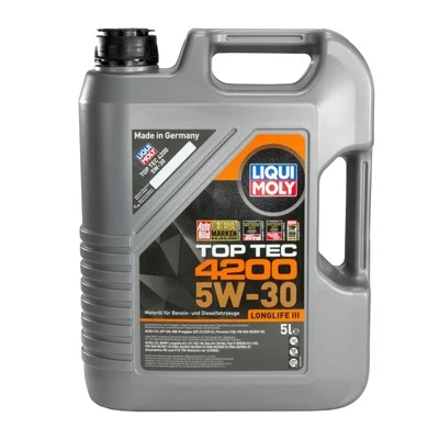 5 Litre Original Liqui Moly Top Tec 4200 5W30 5W-30 L'Huile De Moteur - Photo 1/2