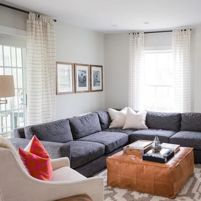 30'' Brown Handmade Ottoman Moroccan Footstool Pouffe Genuine Leather Unstuffed - Image 1 of 4