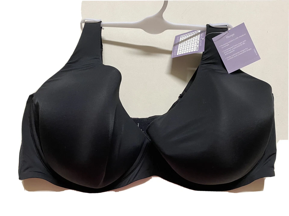 Catherine's Intimates Black Bra Padded Women's Size 52D