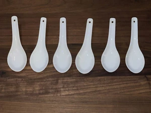 Pier 1 Imports Probierlöffel 6er Set weiße Keramik? porzellan? steinzeug - Bild 1 von 2