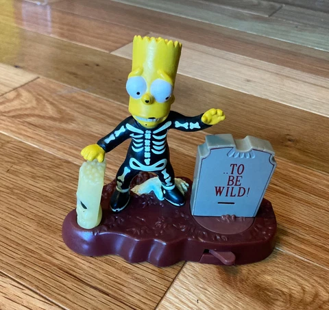 Vintage Simpsons Treehouse of Horrors Bart in Skeleton Costume Burger King 2001 Cover