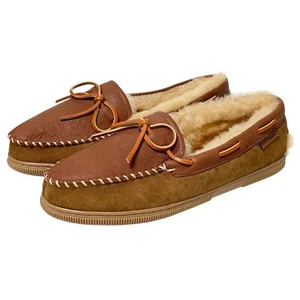 Hush Puppies Wolle Lammfell gefüttert Leder Hausschuhe Mokassin 11135 Herren 10M NEU - Bild 1 von 11