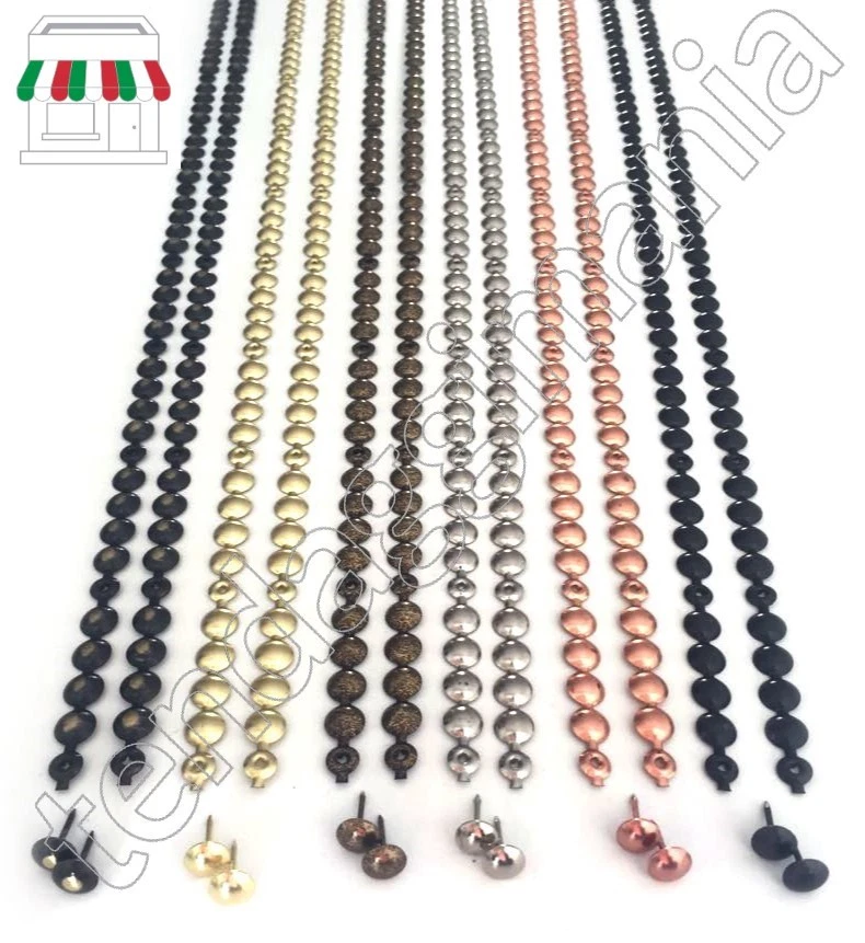 TENDAGGIMANIA BULLETTE LISTA DA TAPPEZZERIA CHIODI BORCHIE TESTA BOMBATA PER SEDIA POLTRONA