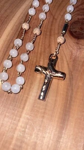 Ghirelli PREZIOSO ROSARIO QUARZO ROSA E ORO ROSA...Vintage, Rara Religione Italiana - Foto 1 di 20