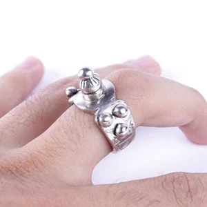 Tuareg Ring With ball bead 925 Sterling Silver Handmade Vintage Ring Tribal - Picture 1 of 5