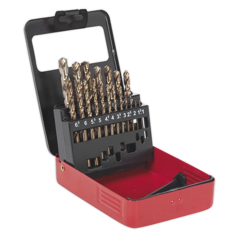 HSS Kobalt Split Punkt Voll Boden Bohrer Satz 19pc Metrisch AK4701 Sealey Neu - Bild 1 von 1