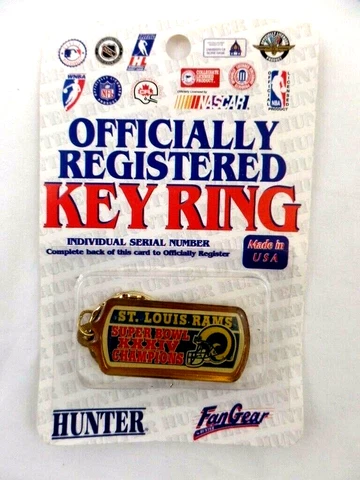 St. Louis Rams Super Bowl XXXIV Keychain NFL 1998 Key Ring Cover