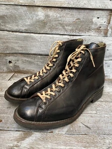 Brother Bridge Henry Vintage schwarze halbhohe Affe Stiefel Größe 10 hergestellt in Japan - Bild 1 von 20