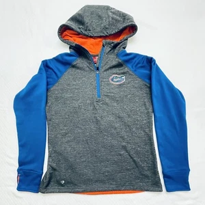 Colosseum Womens Gator Head 1/2 Zip UF Florida Gators Pullover Hoodie Gray Blue - Picture 1 of 8