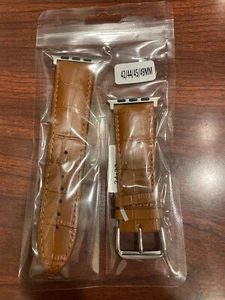 Leather Apple Watch Band with Bamboo Knot Pattern Genuine Cowhide 42/44/45/49 MM - Picture 1 of 4