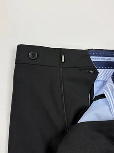 Peter Millar Anzughose einfarbig schwarz Flynn-Stil vorne flach Größe 39 - Bild 1 von 7