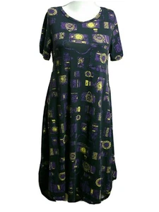 Lularoe Carly Women New Size XXS Short-sleeve Pocket Long Casual Dress(#l8 - Picture 1 of 6