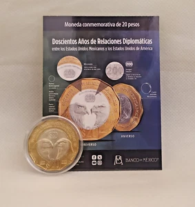 20 $ Pesos Relaciones Diplomaticas entre los Estados Unidos y Mexico 1822-2022 #2 - Bild 1 von 4
