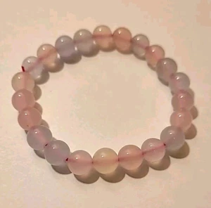 Pretty Pink Lavendar Quartz Stretch Bracelet. - Picture 1 of 10