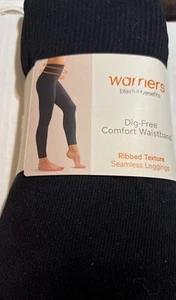Warners Blissful Benefits Black Ribbed Seamless Leggings Size S/M - New - Picture 1 of 1