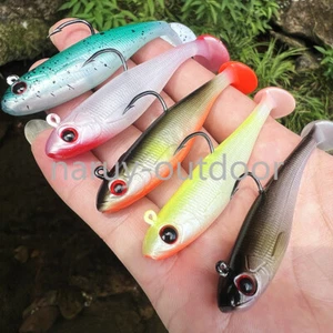 5 Pack Bass Fishing Lure Jig Heads Trout Bait Paddle Tail Swimbait Fishing Bait - Picture 1 of 11