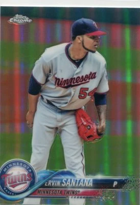 2018 TOPPS CHROME REFRACTORS ERVIN SANTANA CHICAGO WHITE SOX PARALLELS - X1713 - Image 1 of 2