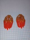 2 Lego 24166pb03 Bionicle Pearl Gold Crystal Armor Marbled Trans-Neon Orange