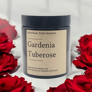 Gardenia Tuberose Soy Candle 4oz Hand Poured Soy Wax | Essential Fragrant Oils - Picture 1 of 3